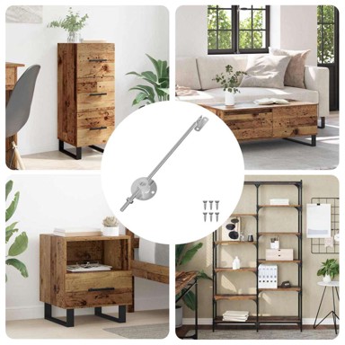 Šarka za podršku poklopcu, 12 kom, 194 × 36 × 18 mm, srebrna