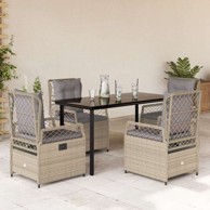 5 dijelni vrtni blagovaonski set od poliratana s jastucima bež, 140 x 70 x 74 cm