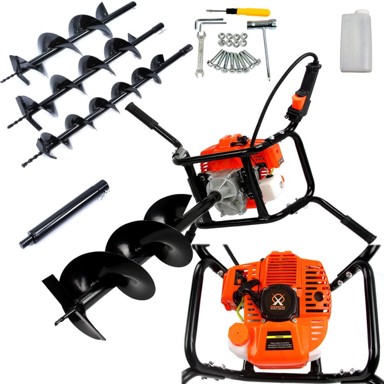 MAR-POL Motorna bušilica, četveroručna, 5,2 KS, 3 bušilice (100/150/200 mm)