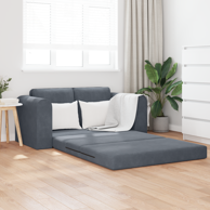 Sofa na podu 2-u-1 od velura, tamnosiva  