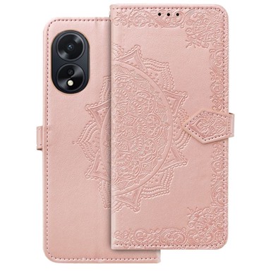 Preklopna maskica za Oppo A58 4G, Mandala, ružičasto zlatna