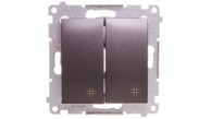 SIMON 54 Dvostruki križni prekidač 10AX 250V, brzi konektori, antracit (metal) DW7/2.01/48