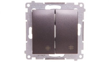 SIMON 54 Dvostruki križni prekidač 10AX 250V, brzi konektori, antracit (metal) DW7/2.01/48