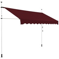 NORTHIX Uvlačna balkonska tenda 300 cm podesiva, UV zaštita, crveno vino
