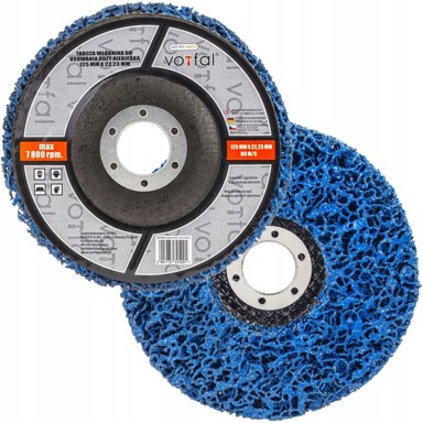 Netkani disk za uklanjanje hrđe s metala, čelika, crne kose, 125 mm, nehrđajući čelik