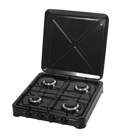 RAVANSON Plinska ploča K-04TB, 4 zone, crna