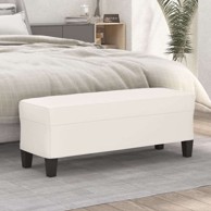 Klupa 100 x 35 x 41 cm od umjetne kože - krem
