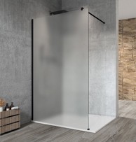 GELCO VARIO crna zidna tuš stijena, mat staklo, 700 mm