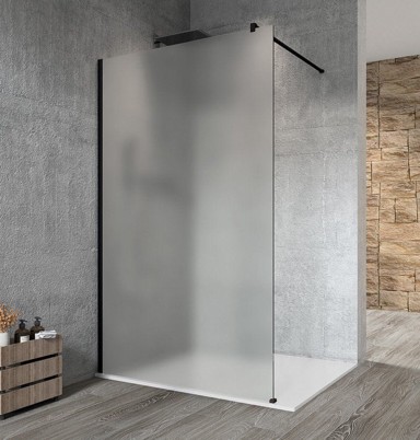 GELCO VARIO crna zidna tuš stijena, mat staklo, 700 mm