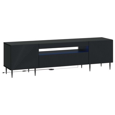 LED TV ormarić od konstruiranog drva, crni