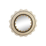 DKD HOME DECOR Zidno ogledalo 90x2x90 cm kolonijalno, smeđe crno prirodno