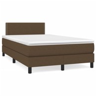 Krevet Box Spring s madracem, 120 x 190 cm, od tkanine, tamnosmeđi