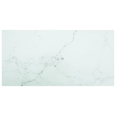 Stolna ploča bijela 100x50 cm 6 mm staklena s mramornim uzorkom