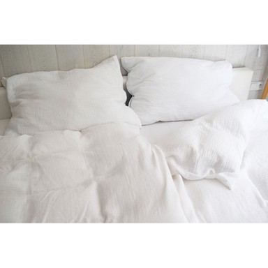 BUTTER KINGS Posteljina Plain Muslin 200x200 cm za bračni krevet od muslina Bijela
