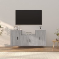 TV ormarić set, konstruirano drvo, smeđi hrast, 3 kom