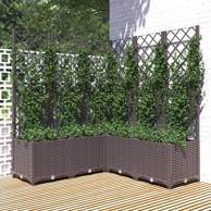 Vrtna sadilica s rešetkom smeđa 120 x 120 x 136 cm PP