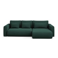 MAKAMII Zelena sklopiva/s prostorom za odlaganje kutna garnitura (s desnim kutom/s ležaljkom) Kapua, 278x149x82 cm