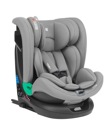 KIKKA BOO Autosjedalica i-Roll i-Size 0-36 kg 40-150 cm ISOFIX rotirajuća 360°, svijetlo siva