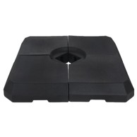 ARANEA Baza za suncobran, HDPE plastika, 4 ploče, ukupno 60 kg, crna