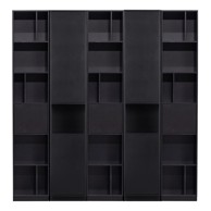 WOOOD Crna modularna biblioteka od masivnog bora 200x210 cm Finca 