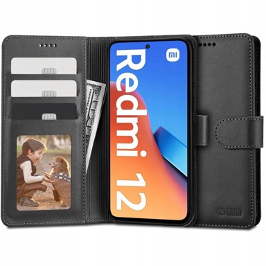 TECH-PROTECT Preklopna maskica za Xiaomi Redmi 12, Wallet, crna