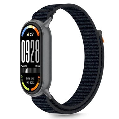 TECH-PROTECT Nylon Stripe remen za Xiaomi Smart Band 8 / 9 / 10, black/orange