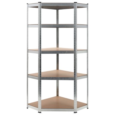 Polica za pohranu 75 × 75 × 180 cm, čelik i MDF, srebrna