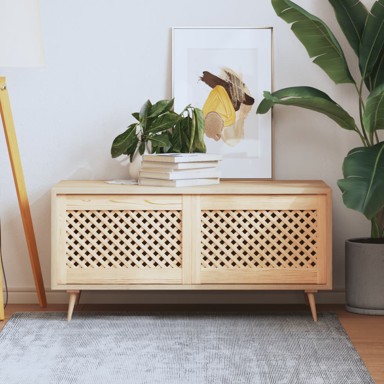 Vrata za ormarić rešetkasti dizajn 2 kom 59,5x39,5 cm borovina