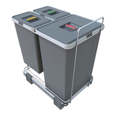 ELLETIPI Plastična kanta za razvrstani otpad/ugradbena 24 + 8 + 8 l Ecofil 