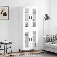 Visoka komoda bijela 69,5x34x180 cm konstruirano drvo