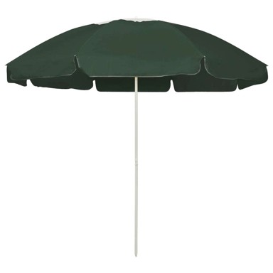 Suncobran za plažu 240 cm, zeleno-bijeli