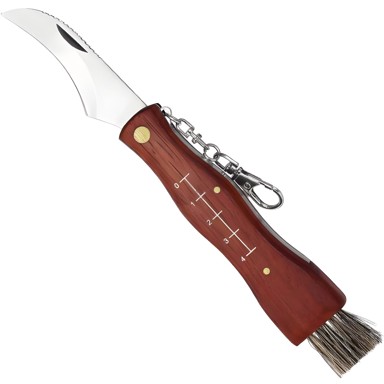 Gljivarski sklopivi nož s četkicom, 17 cm, smeđi