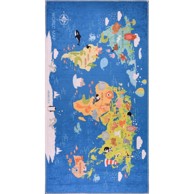VITAUS Plavi periv dječji tepih 80x120 cm Animal Atlas