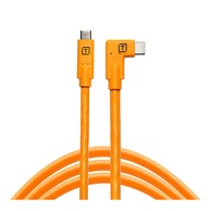 TETHER TOOLS Kabel za fotoaparat TetherPro USB-C to USB-C s kutom od 90 stupnjeva, narančasti
