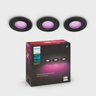 PHILIPS Hue ugradbena svjetiljka Xamento, 3x5,7 W, crna
