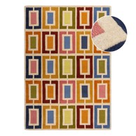 FLAIR RUGS Ručno rađen vunen tepih 120x170 cm Retro Blocks 