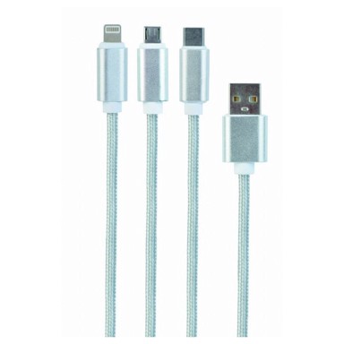 CABLEXPERT Kombinirani kabel 3-u-1 USB, srebrni