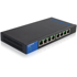 LINKSYS Mrežni preklopnik LGS108P, 8 x Gigabit Ethernet PoE, neupravljani L2, crni