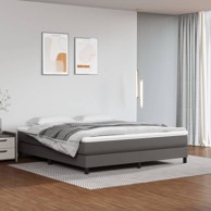 Madrac s džepičastim oprugama sivi 180x200x20cm od umjetne kože