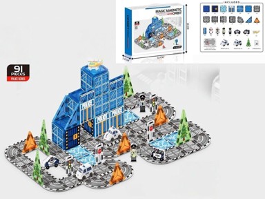 Magnetske građevinske kocke, Policija, 3D, 91 element