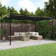Pergola s pomičnim krovom, 395 x 292 x 230 cm, antracit