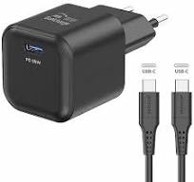 SWISSTEN Punjač za AC220, GaN, USB C, 1A, crni