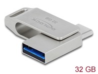 DELOCK USB 3.2 Gen 1 memorijski stick USB-C + USB-A, 32 GB, metalno kućište