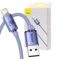 BASEUS Kabel Crystal Shine, USB na Lightning, 2.4 A, 2m