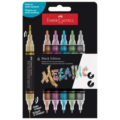 FABER CASTELL Marker akrilni obostrani Shake&Paint Metallic 285517