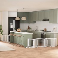 Vrata za pse s vratašcima 12 panela sklopiva 600 cm drvo topole