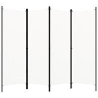 Sobna pregrada s 4 panela bijela 200 x 180 cm