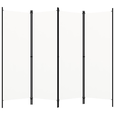 Sobna pregrada s 4 panela bijela 200 x 180 cm