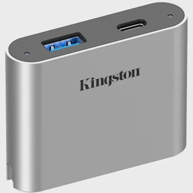 KINGSTON Workflow USB mini Hub Docking Station (silver/black, USB-C / USB-A)