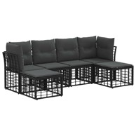Set vanjskih sofa bez stola, poliester, crna